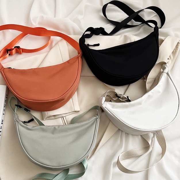 CITADEL (B502-767) กระเป๋าสะพายข้าง ผ้าไนล่อน สีพื้น ขนาดเล็ก สไตล์มินิมอล