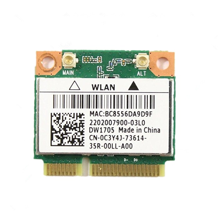 สําหรับ Dell DW1705 QCWB335 802.11 B/g/n บลูทูธ 4.0 ครึ่ง PCI-E เครือข่ายไร้สาย WIFI การ์ด 0C3Y4J
