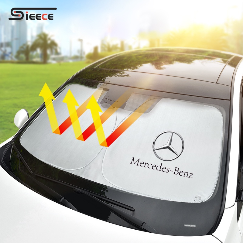 Sieece ม่านบังแดดรถยนต์ ผ้าคลุมกระจกรถ สำหรับ Mercedes Benz W124 W204 W202 W203 W212