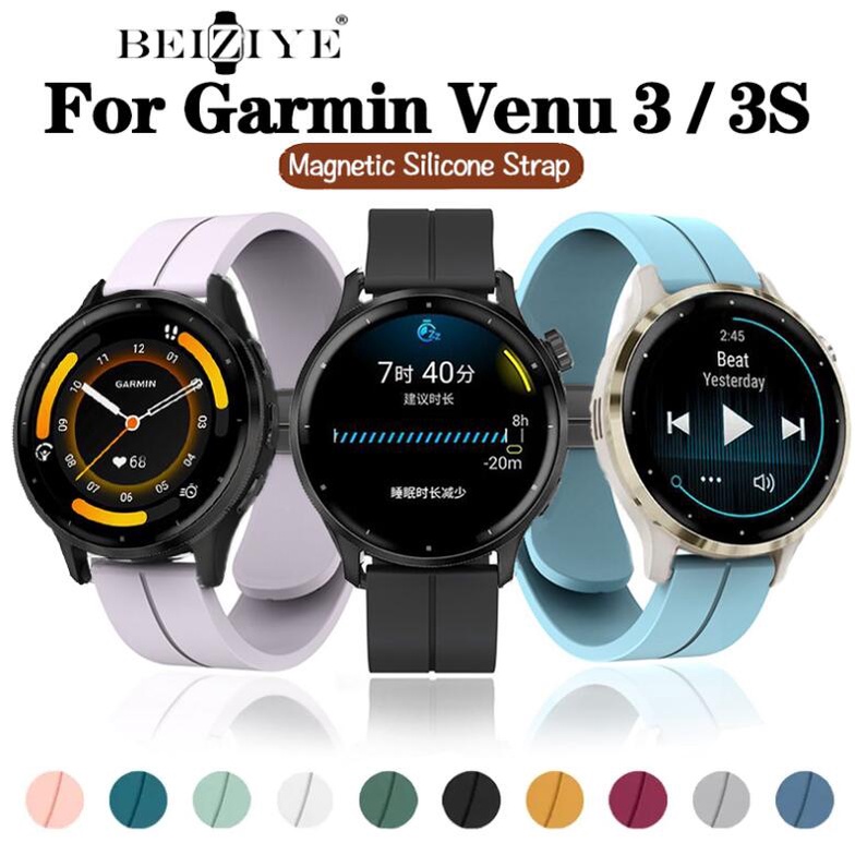 Garmin Venu 3 สมาร์ทวอทช์ หัวเข็มขัดแม่เหล็ก สําหรับ Garmin Venu 3s สายรัดข้อมือ กีฬา ซิลิโคน สร้อยข้อมือ สายนาฬิกา
