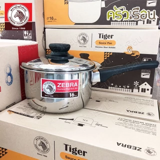 Zebra หม้อด้าม Tiger 16 ซม. 1.7 ลิตร ตราหัวม้าลาย 166203 หม้อ หม้อม้าลาย หม้ออุ่นอาหาร หม้อหาง หม้อต้ม