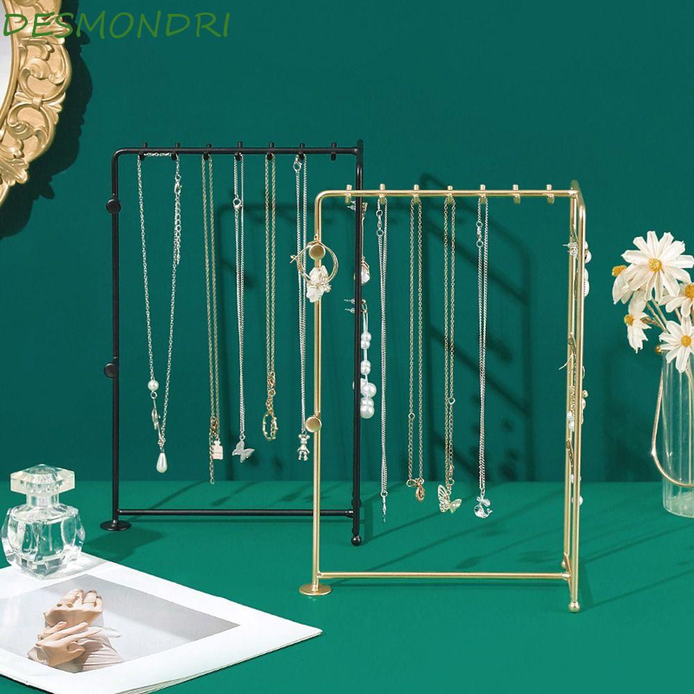 Desmondri ชั้นวางเครื่องประดับแฟชั่น เรียบง่าย จัดระเบียบเครื่องประดับ ของขวัญ ฟรีขาตั้งเหล็ก Ins สไตล์ที่ใส่สร้อยคอ