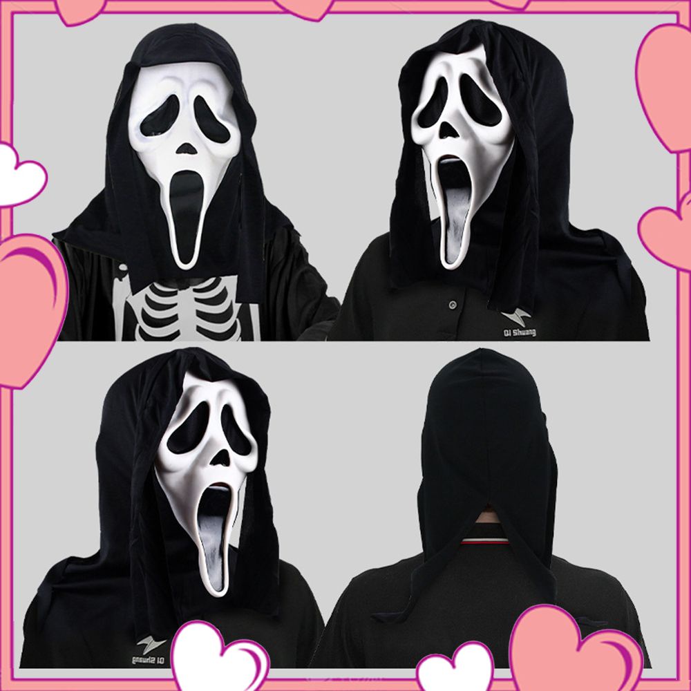 Ghost Scream Mask Party Ghost Face หน้ากากผ้าสีดำ Hood น่ากลัวคอสเพลย์สยองขวัญ Masquerade ตกแต่ง GOODDAY