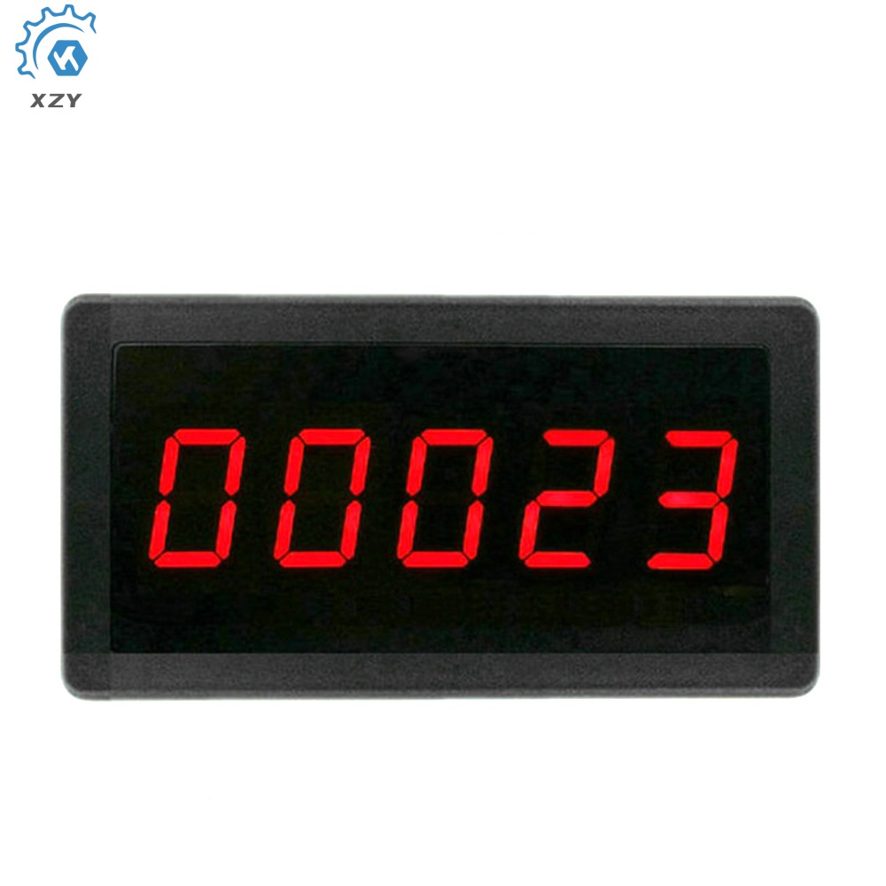 Dc12-24v เครื่องนับตัวเลขดิจิทัล LED 5 หลัก 0-99999 ขึ้นลง บวก ลบ แผงมิเตอร์ พร้อมสายเคเบิล