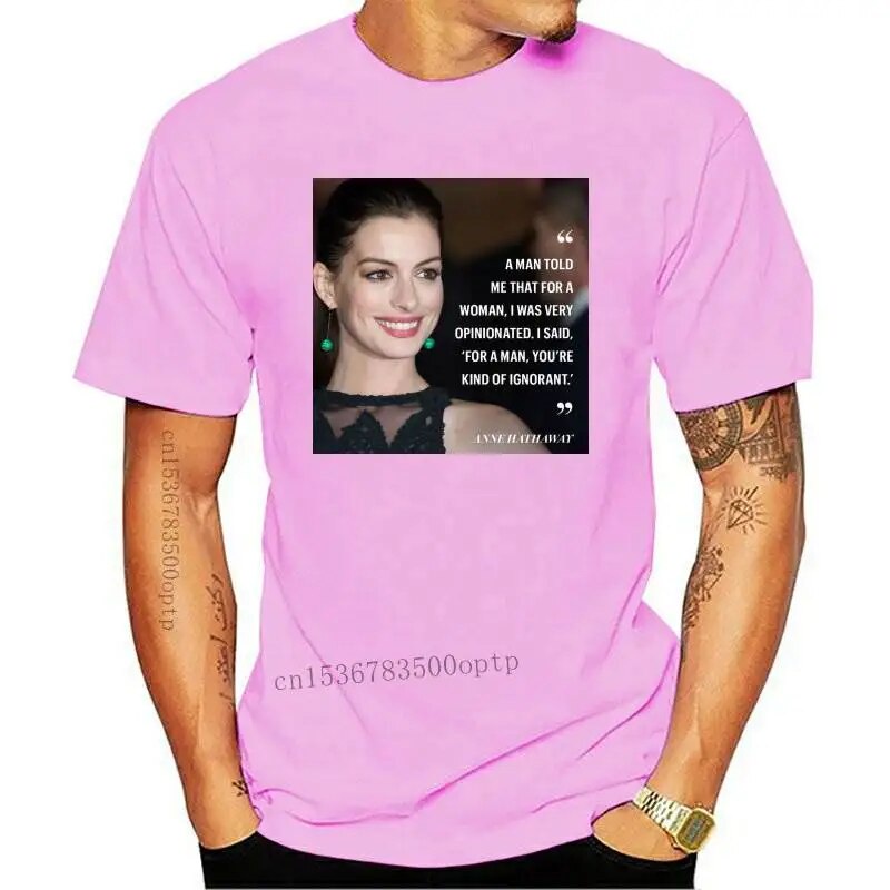 FASHION New Anne Hathaway FEMINISM QUOTE เสื้อยืด S ถึง 5XL