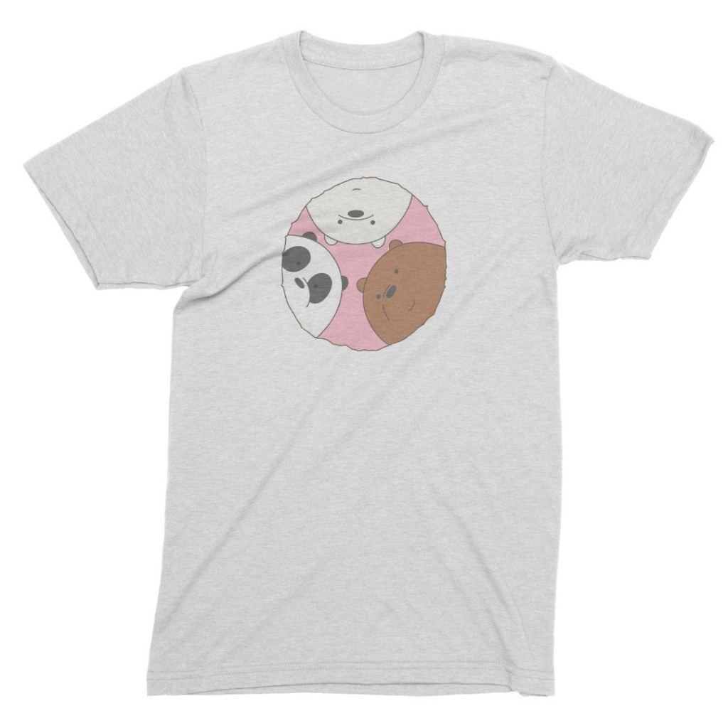 ดีมาก เสื้อยืดผ้าฝ้าย พิมพ์ลายหมี KAOS DISTRO WE BARE BEARS II KAOS WE BARE BEARS COMBED 30S 24S - P