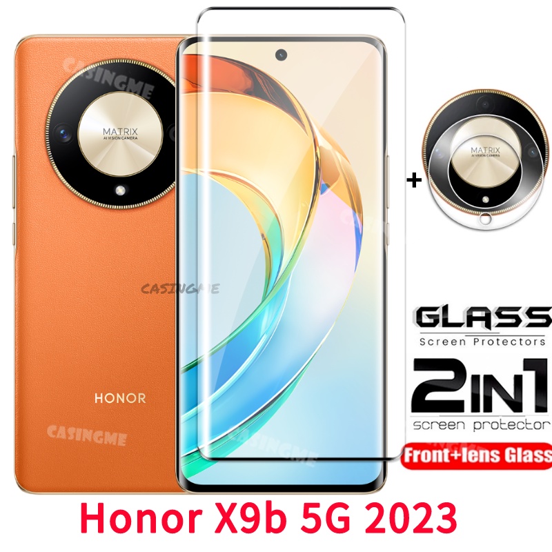 Honor X9d X9c 5G 2023 ฟิล์มโค้ง 2 in 1 ป้องกันหน้าจอกระจกนิรภัยสําหรับ Honor X9b X9 X 9B HonorX9b X 