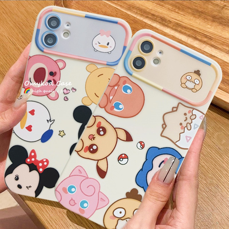 🌈Ready Stock🏆Redmi A1 12C 9A 10 10C 9C 9T Redmi Note 12 11 10 9 12s 9s 11 Pro 10 Pro Xiaomi Poco X3 Cute Cartoon Bear Case Large Lens Protection Phone Case Soft Protection Back Cover