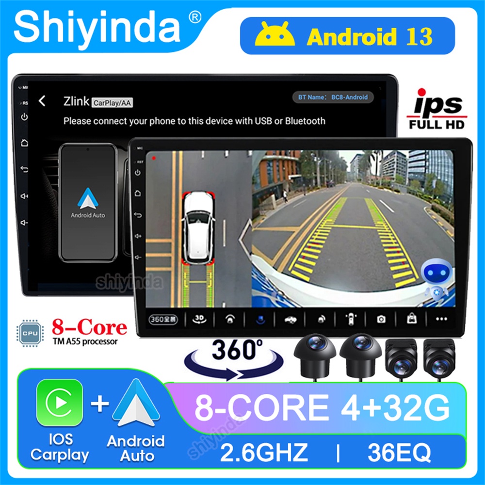 [4G+32G 8core-2.6ghz] จอแอนดรอยด์ติดรถยนต์ Android 13 2din 9 10.1 นิ้ว วิทยุติดรถยนต์ รองรับ 360 องศา พาโนรามา สําหรับรถยนต์ จอแอนดรอย