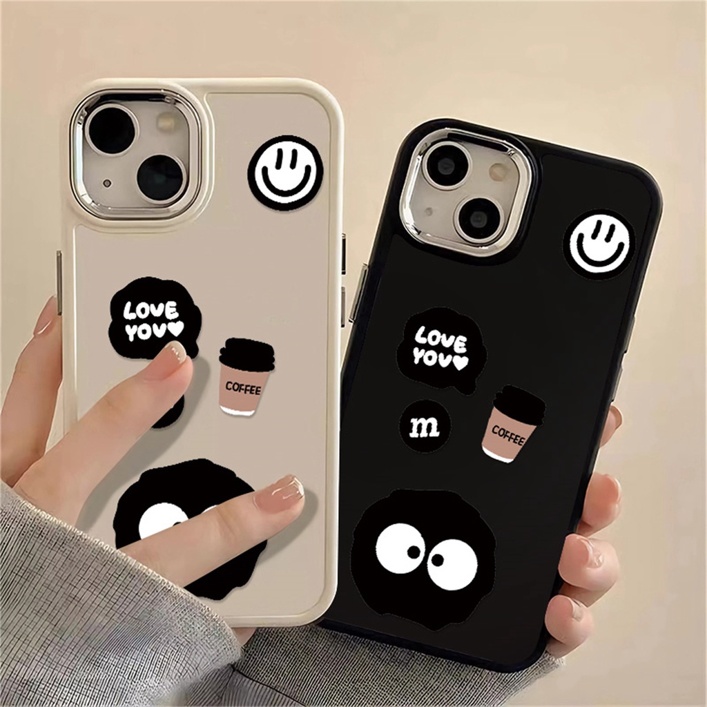 เคสโทรศัพท์มือถือ TPU นิ่ม กันกระแทก ป้องกันกล้อง ลายกาแฟ และช่อดอกไม้น่ารัก สําหรับ IPhone 15 14 13 Pro Max 12 Pro 11 Pro Max XS X XR 8 +