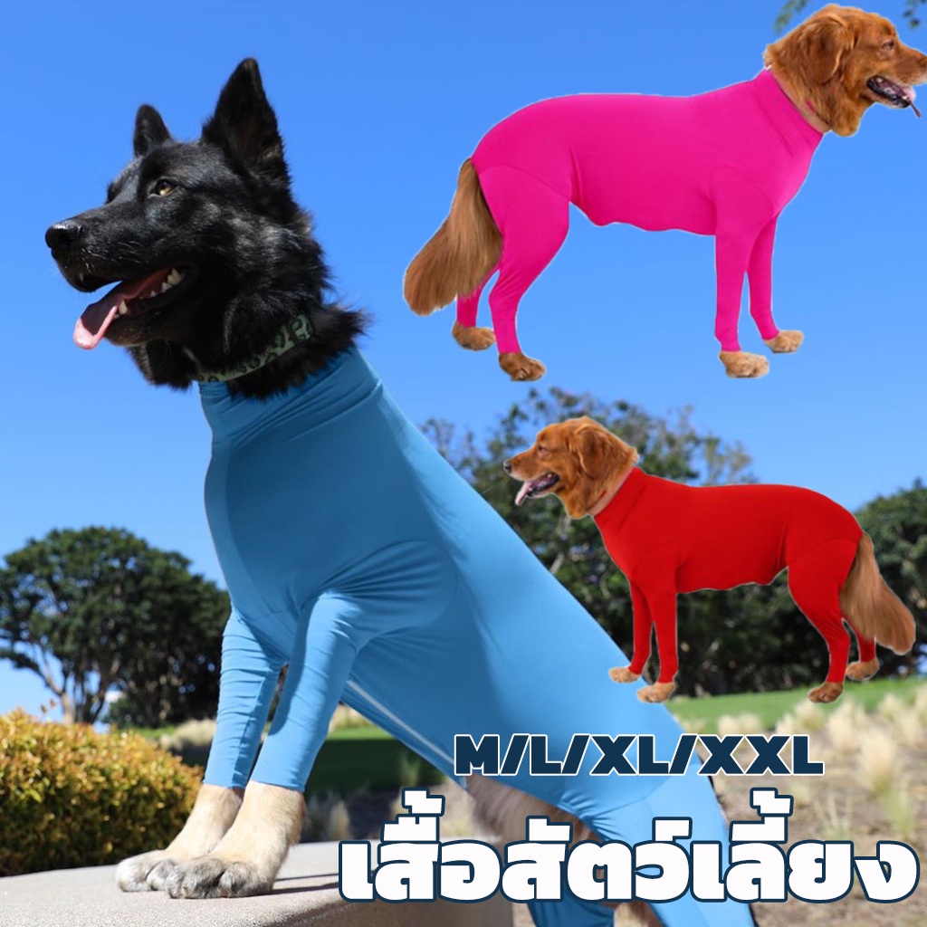COD เสื้อสัตว์เลี้ยง M/L/XL/XXL กันขนร่วงสำหรับสุนัขพันธุ์​กลางและใหญ่ มีซิป