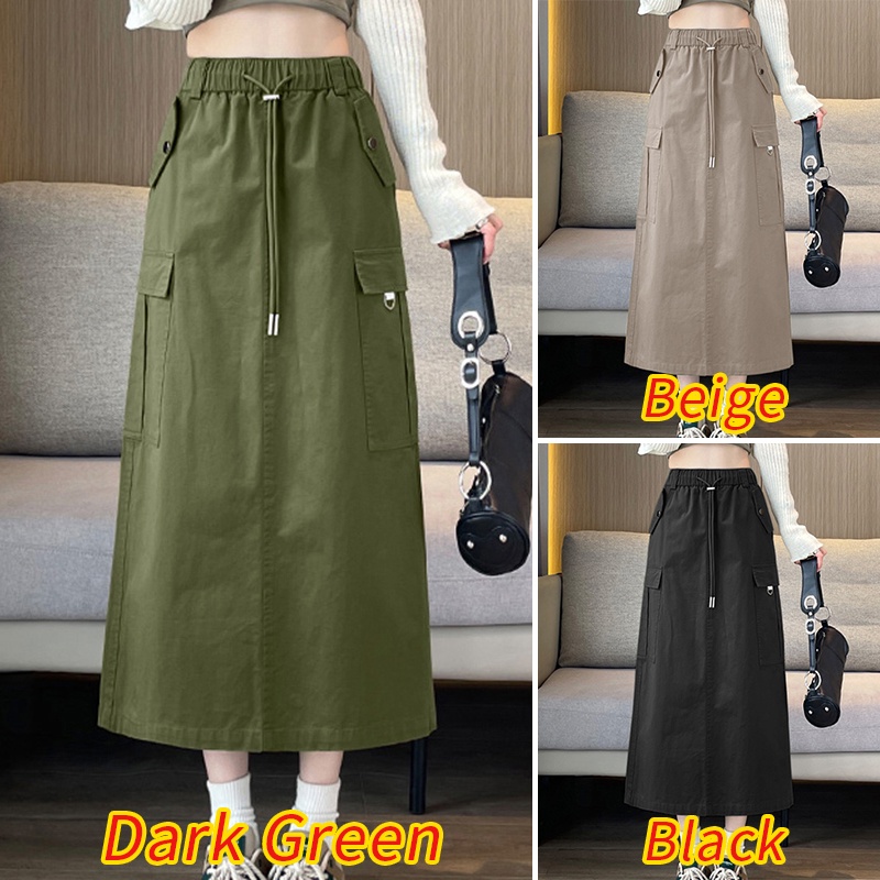 Zanzea กระโปรงคาร์โก้ ลําลอง แบบผูกเชือก สไตล์วินเทจ สําหรับผู้หญิง - รูปที่ 2