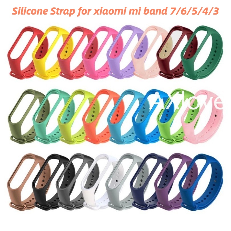 สายนาฬิกาสําหรับ Xiaomi Mi Band 9 8 7 6 5 4 3 สร้อยข้อมือซิลิโคนกีฬาข้อมือนุ่มสําหรับ Mi Band Band5 Band6 เปลี่ยนสายรัดข้อมืออุปกรณ์เสริม