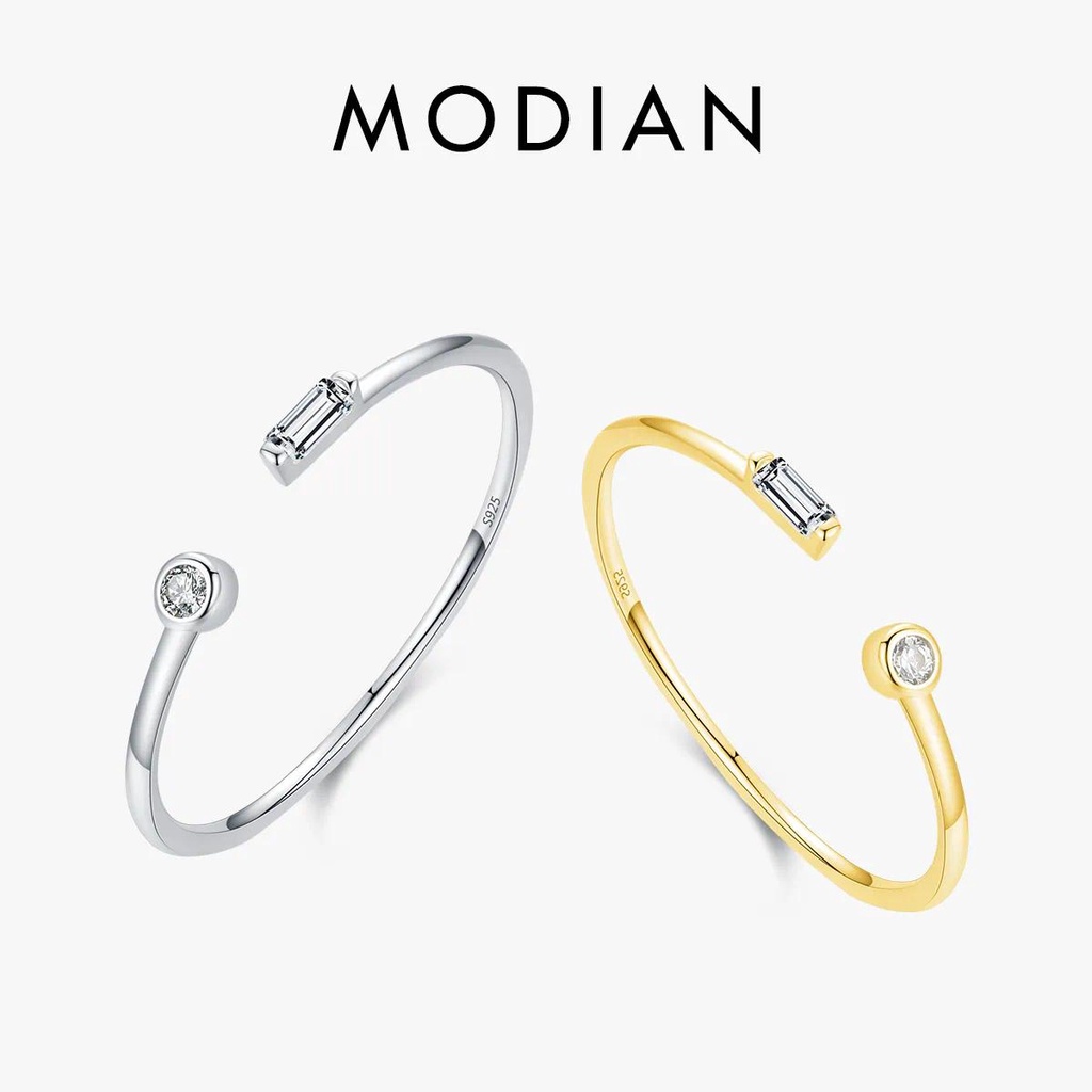 Modian แหวนเงินแท้ 925 ประดับเพทาย หรูหรา สําหรับผู้หญิง 2023