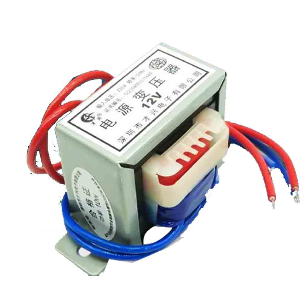 หม้อแปลงไฟฟ้า AC 220V เป็น 6V 9V 12V 15V 24V แรงดันไฟฟ้า 3W EI แกนทองแดง 50Hz~60Hz แรงดันไฟฟ้าเดี่ยว 2 สาย ทองแดง