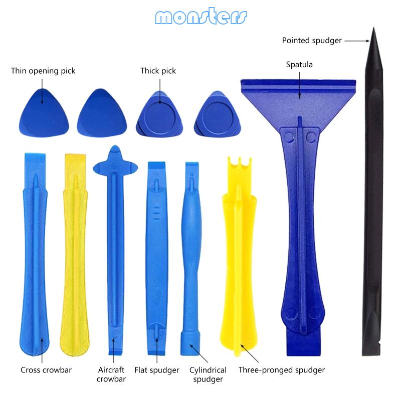 Mon ชุดเครื่องมือซ่อมแซมใบมีดงัดแงะ พลาสติก สําหรับอิเล็กทรอนิกส์ 12 ชิ้น