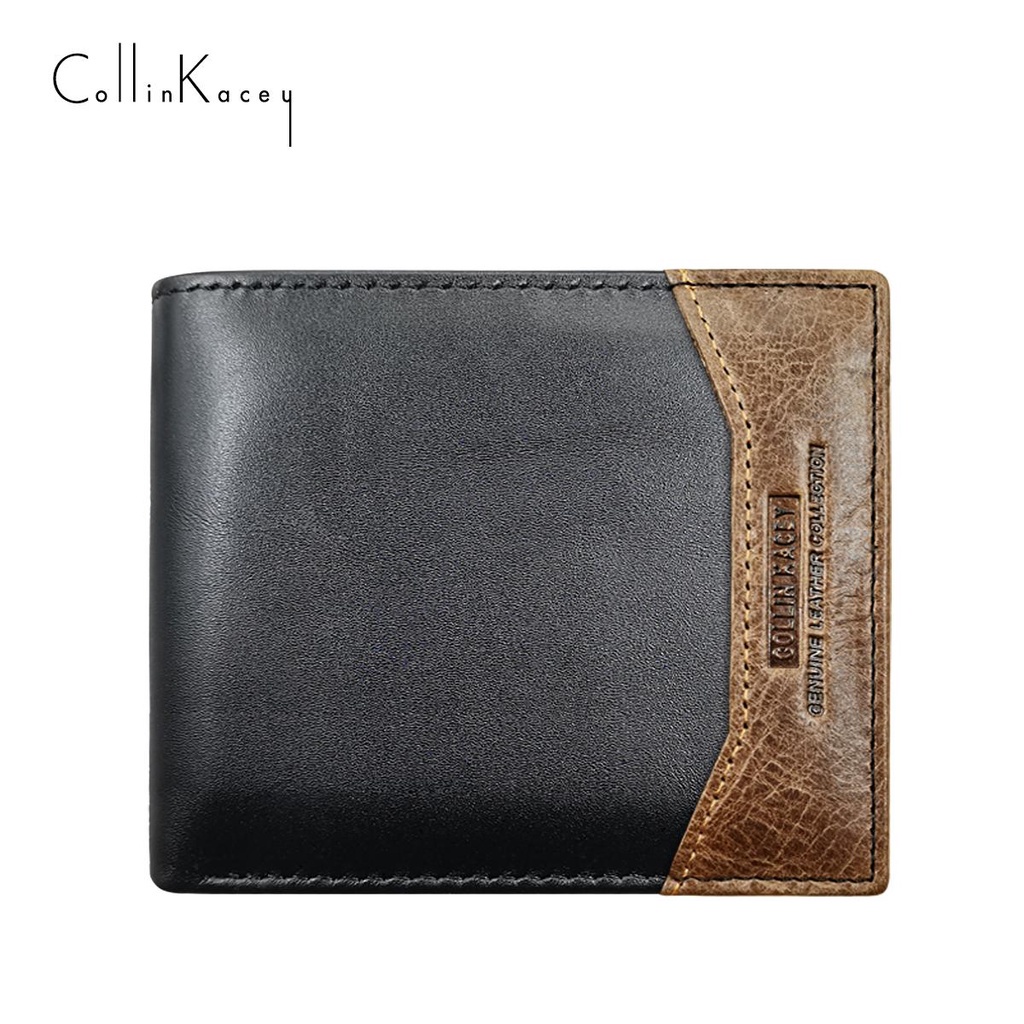CollinKacey A20 กระเป๋าสตางค์ผู้ชายหนังแท้ ใบสั้น ทนต่อการสึกหรอ ซื้อกระเป๋าสตางค์แถมเข็มขัด ฟรีกล่องใส่กระเป๋า