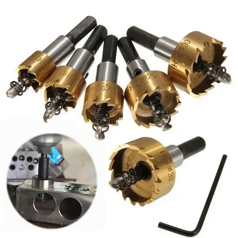 12-80mm HSS Hole Saw Drill Bit Set Stainless Steel Hole Opener High Speed Steel Drill Bits Hole Saw Cutter Metalworking