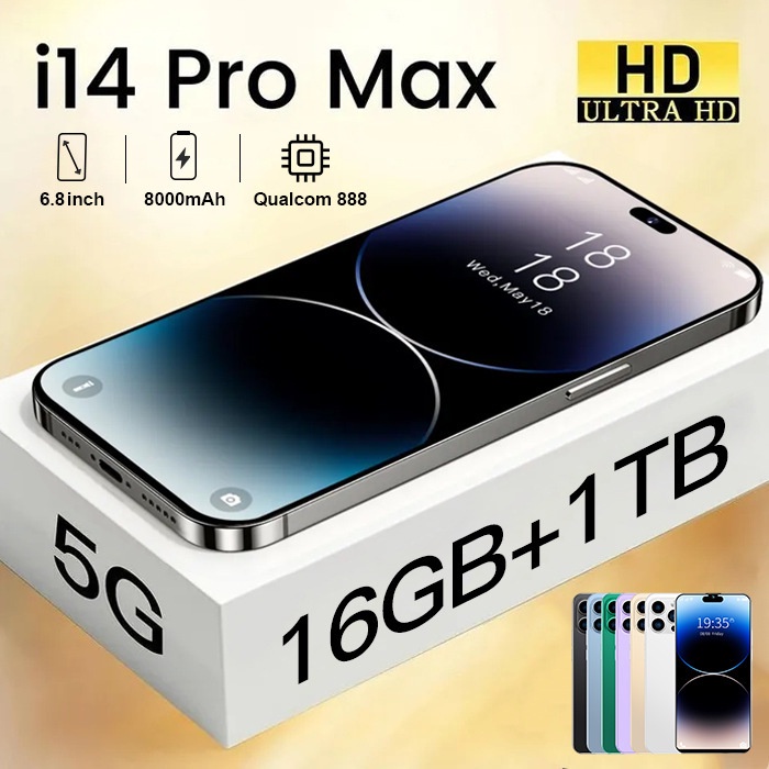 สมาร์ทโฟน i14 Pro MAX หน้าจอขนาดใหญ่ 6.8 นิ้ว android ขายส่ง