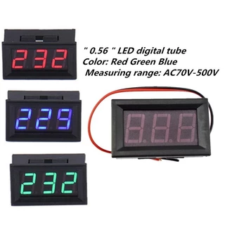 แผงโวลต์มิเตอร์วัดแรงดันไฟฟ้าดิจิทัล AC 70V-500V LED AC 110V 220V 230V 380V