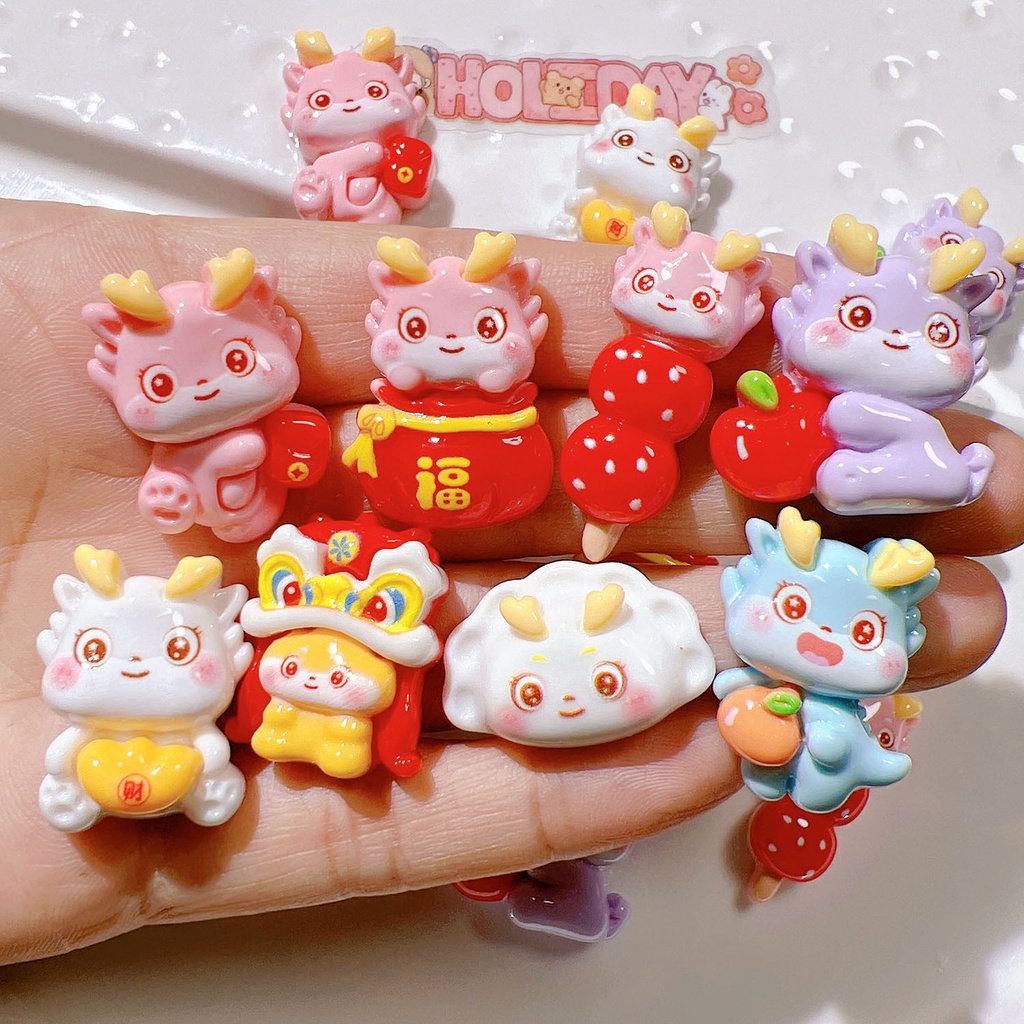 เครื่องประดับเรซิ่น รูปมังกรปีใหม่ แฮนด์เมด diy สําหรับเด็ก