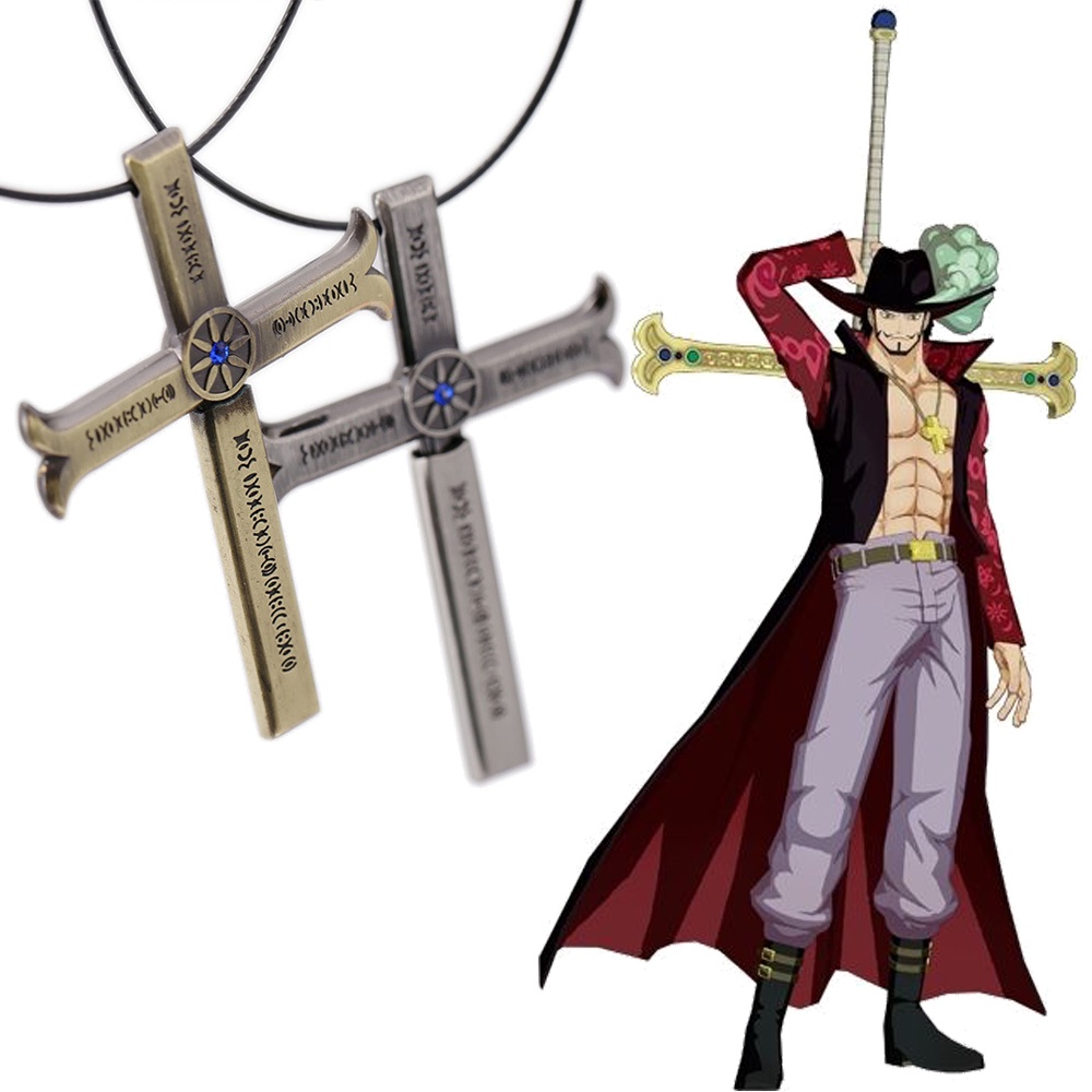 เครื่องประดับ สร้อยคอโชคเกอร์ โลหะผสมสังกะสี ลายการ์ตูนอนิเมะ One Piece Mihawk Cross Sword Kogatana เหมาะกับของขวัญ สําหรับผู้ชาย และผู้หญิง