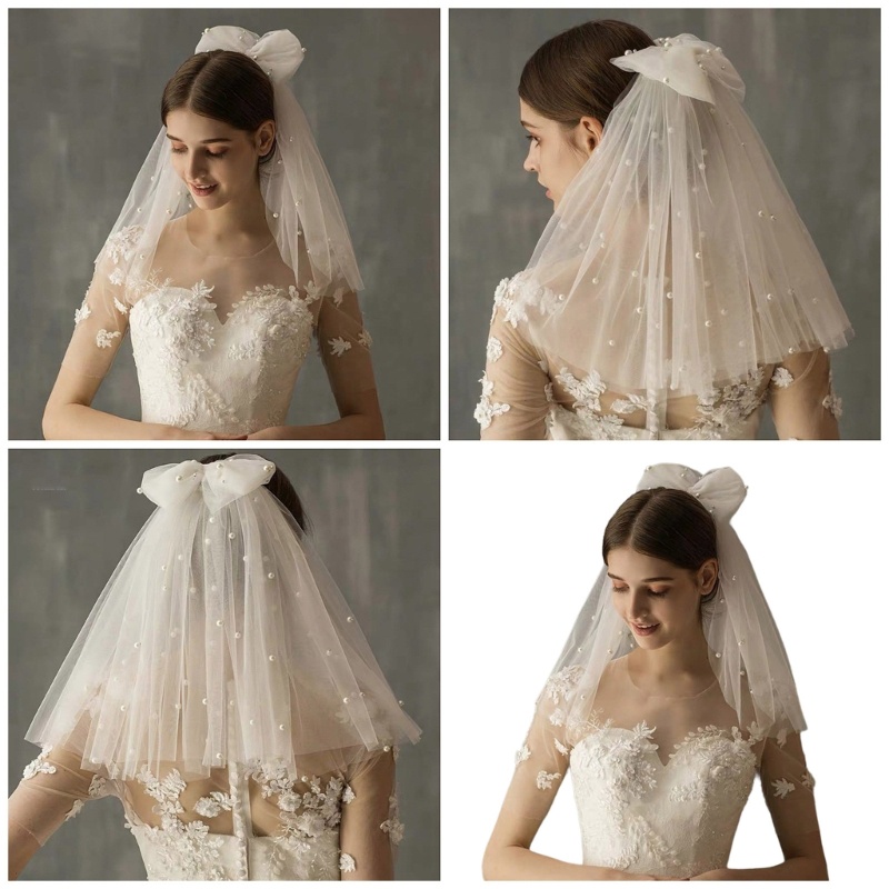 WIT Jeweled Veil เจ้าสาวเจ้าสาวที่จะเป็นเจ้าสาวฝักบัวงานแต่งงาน Sheer Veil