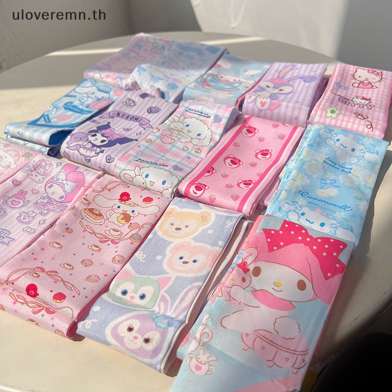 Ulo Sanrio ที่คาดผม ผ้าพันคอ ลายการ์ตูน Hello Kitty Cinnamoroll Kuromi น่ารัก สไตล์เกาหลี สร้างสรรค์ เหมาะกับฤดูร้อน สําหรับผู้หญิง TH