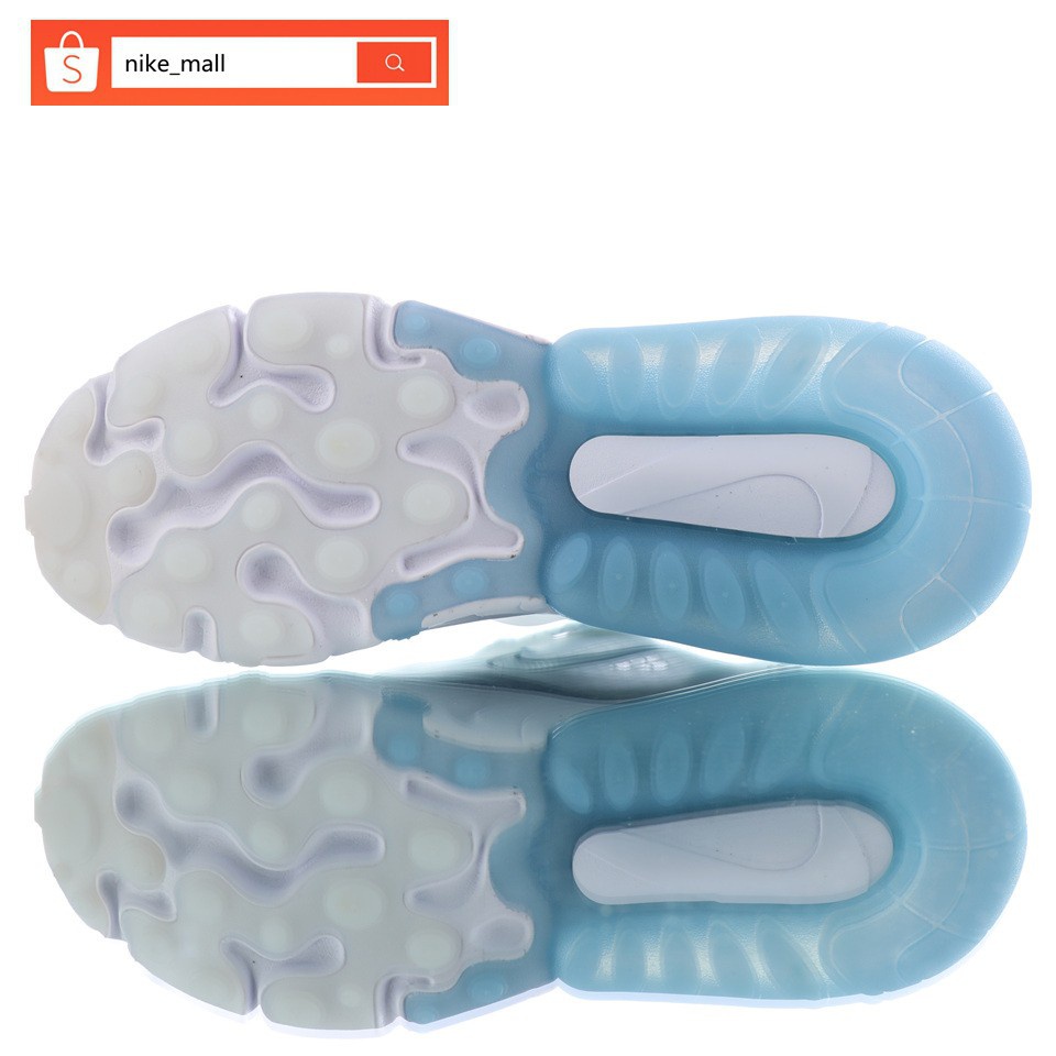Nike Air Max 270 React White Half Palm Cushion วิ่งสำหรับผู้ชายและผู้หญิงของแท้ 100% รองเท้า new