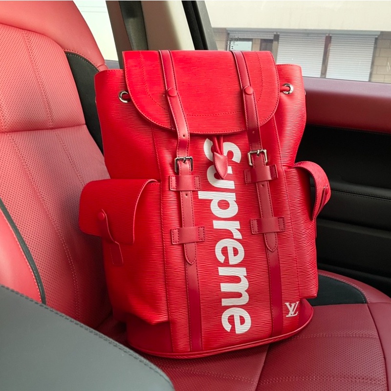 ♞Lv * Supreme Joint Backpack กระเป๋าเป้แฟชั่นลําลองสําหรับทั้งชายและหญิง