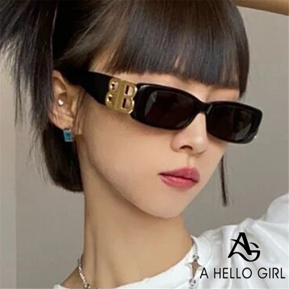 A HELLO GIRL ใหม่ กล่องแว่นกันแดด ไฮเอนด์ แว่นกันแดด ทรงสี่เหลี่ยม อินเทรนด์