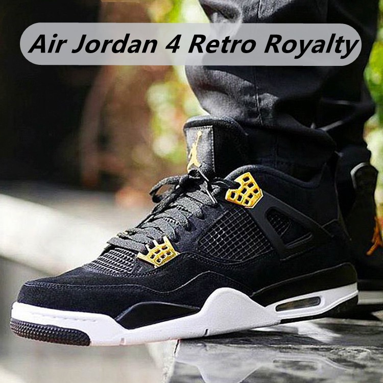 Nike Air Jordan 4 retro royalty free รองเท้าผ้าใบลําลอง 37 สี