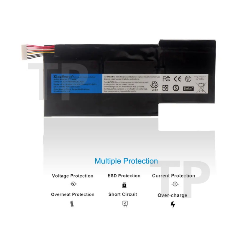 TP KingSener BTY-M6K Laptop Battery for MSI MS-17B4 MS-16K3 GF63 Thin 8RD 8RC GF75 Thin 3RD 8RC 9SC 