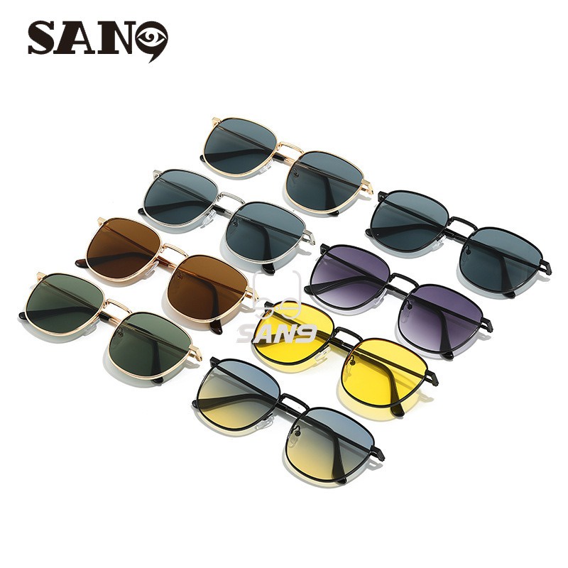 【พร้อมส่ง】COD (San9) แว่นตากันแดด กรอบโลหะ สไตล์วินเทจ ป้องกันรังสียูวี แฟชั่นสําหรับผู้ชาย