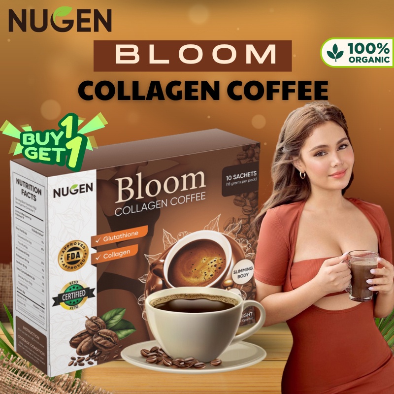 .เล็ก卡 BLOOM COLLAGEN COFFEE NUGEN COLLAGEN Slimming Coffee Diet Drink Glutathione