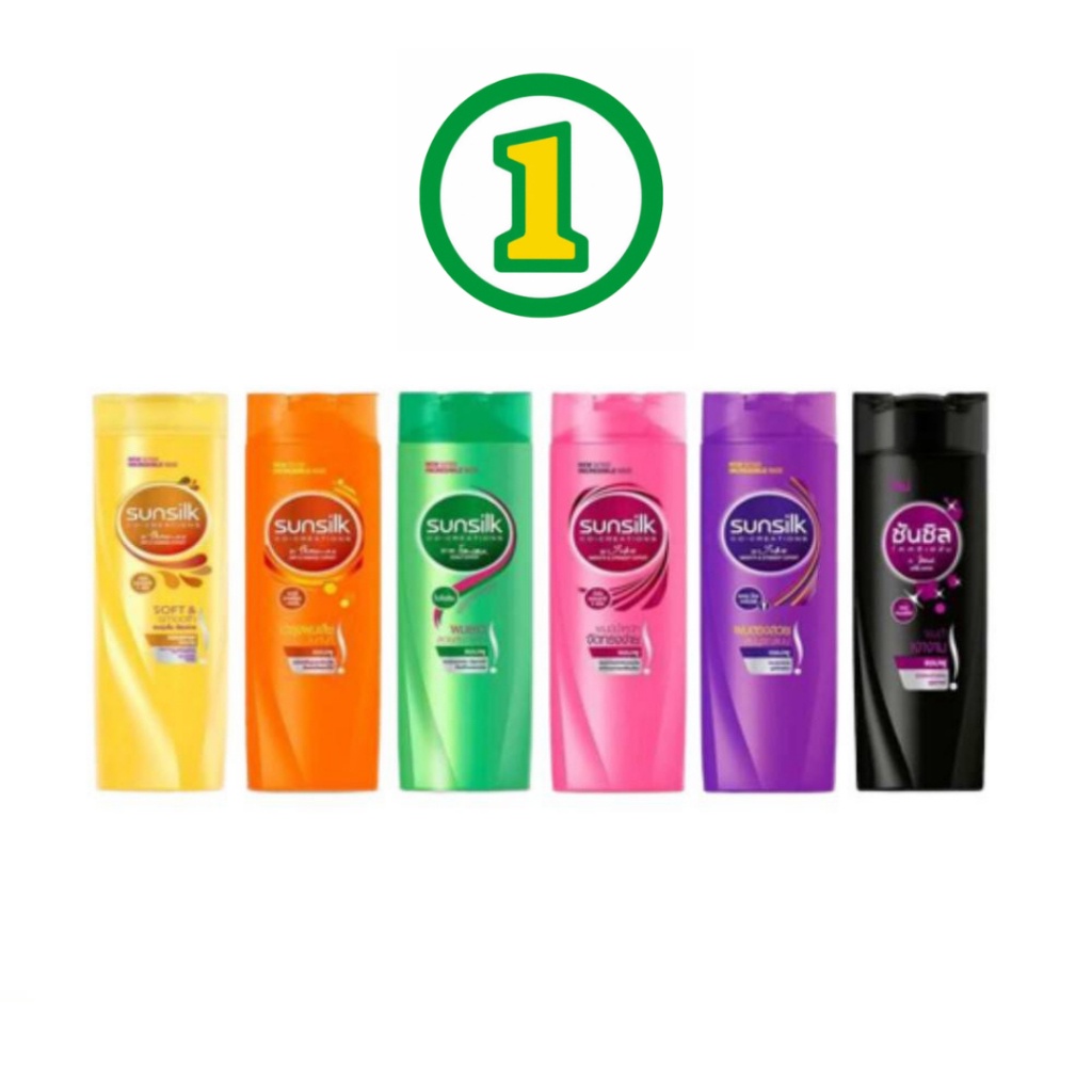 แพค 6 ขวด ยาสระผม ครีมนวดผม แชมพู แชมพูซันซิล Sunsilk ปริมาณ 85-100 ml.