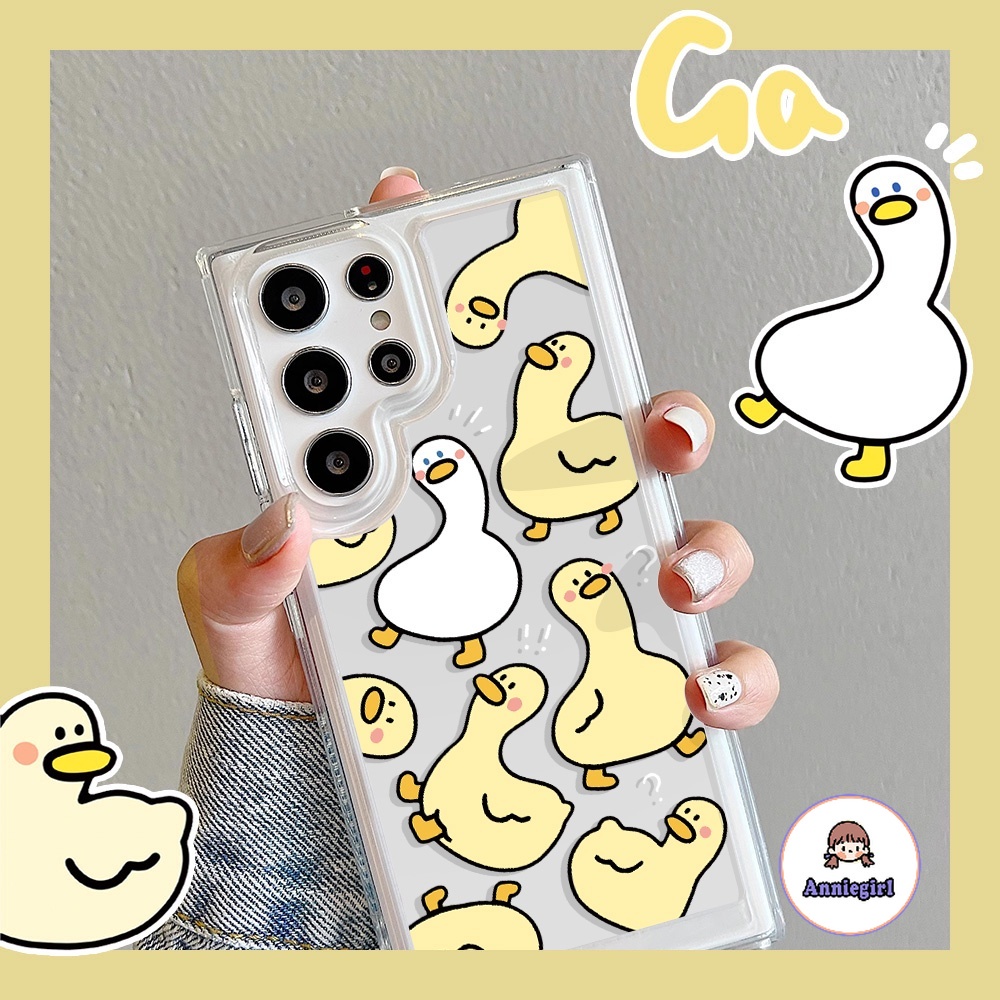 SAMSUNG เป็ดการ์ตูนเคสโทรศัพท์ใสสําหรับsamsung S25 S24 A12/M12 Ultra A13 S21/S22 S24 Plus S21 S23 Ultra FE A54 A53-5G A50/A50s/A30s Scratch-resistant Soft TPUฝาครอบโทรศัพท์