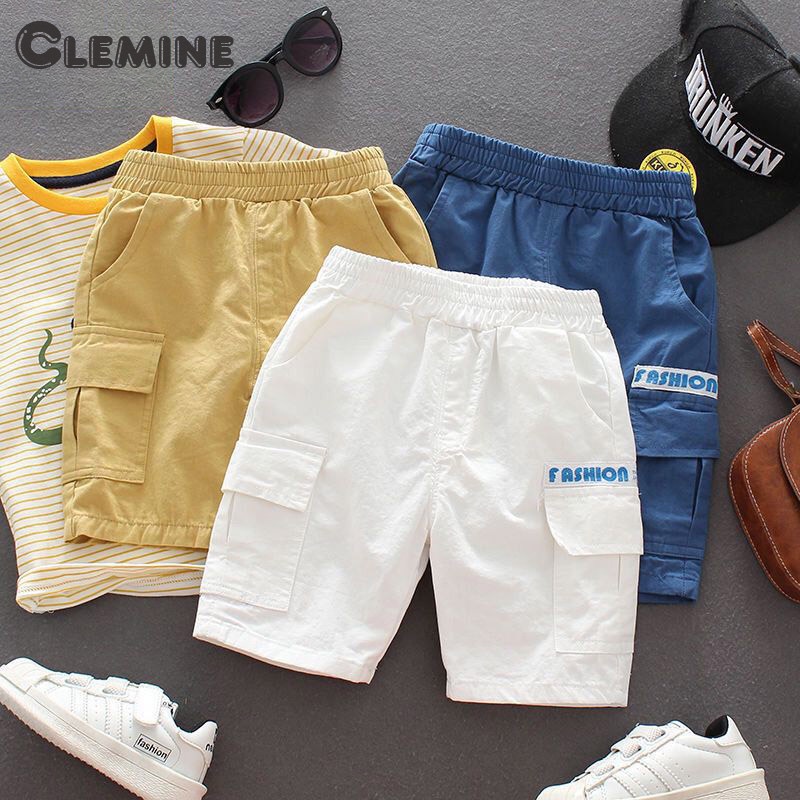 Clemine กางเกงขาสั้นลําลอง ผ้าฝ้าย ทรงหลวม แฟชั่นฤดูร้อน สําหรับเด็กผู้ชาย 2 3 4 5 6 7 8 9 ปี
