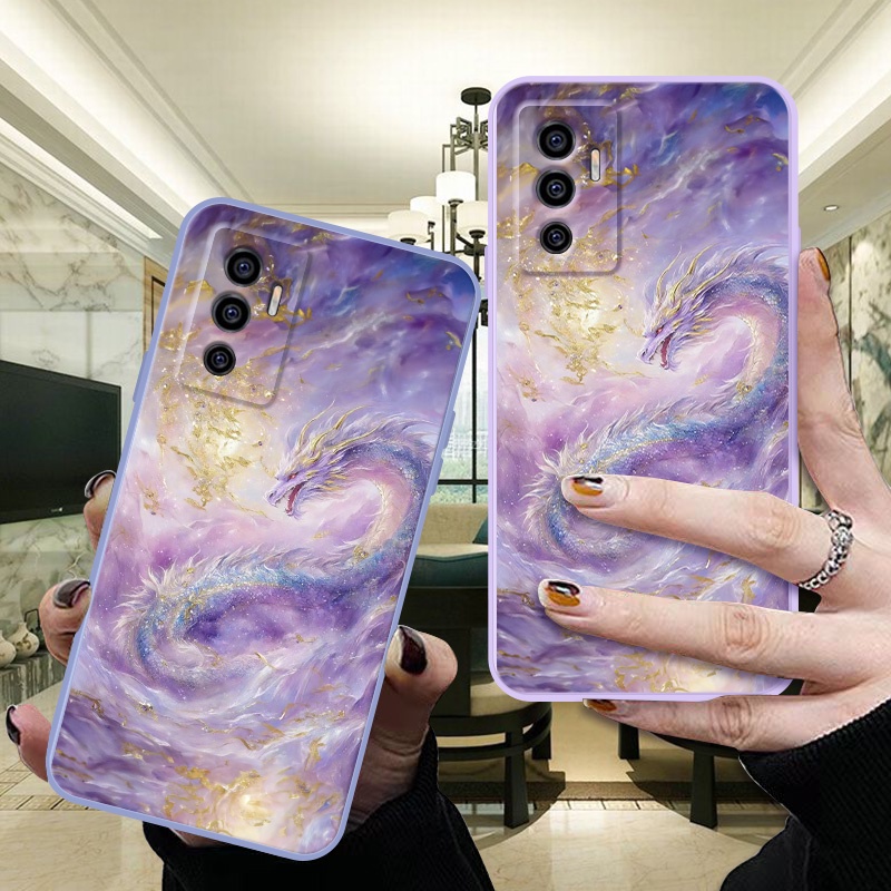 Dmy เคสซิลิโคนนิ่ม ลายมังกร กันกระแทก สําหรับ Vivo V23e V23 V25 V25e V27 V27e V29 V15 V17 V11i V19 V20 V20SE V21 V21e X80 X70 X50 X60