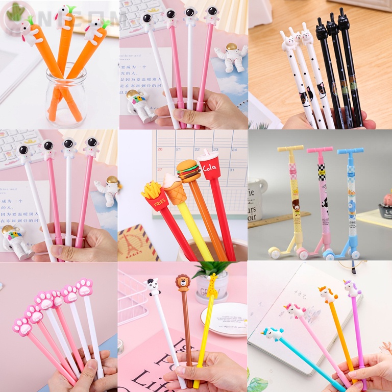 ราคาถูก ปากกาเจลซิลิโคน ลายสัตว์ ผลไม้ อาหาร เครื่องเขียน 50 แบบ 1 ชิ้น ปากกาลูกลื่น เครื่องเขียน ของใช้นักเรียนน่ารักๆ