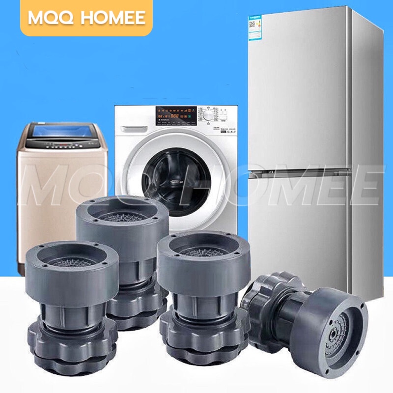 ขารองเครื่องซักผ้า 4 ชิ้น ขายาง ฐานรองเครื่องซักผ้า ปรับความสูงได้ กันสั่นสะเทือน กันเสียงดัง กันลื่น รองตู้เย็น