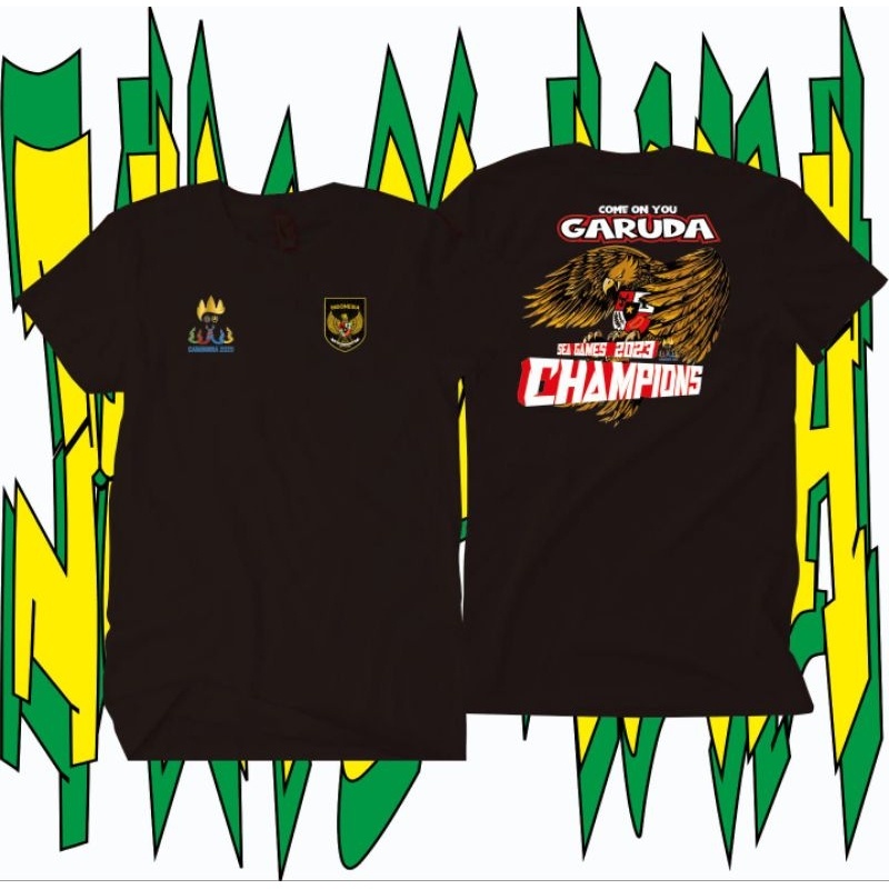 เสื้อยืด เสื้อยืด พิมพ์ลาย KAOS COME ON YOU GARUDA SHIRT SEA GAMES CHAMPIO 2023 Cambodia สําหรับผู้ช