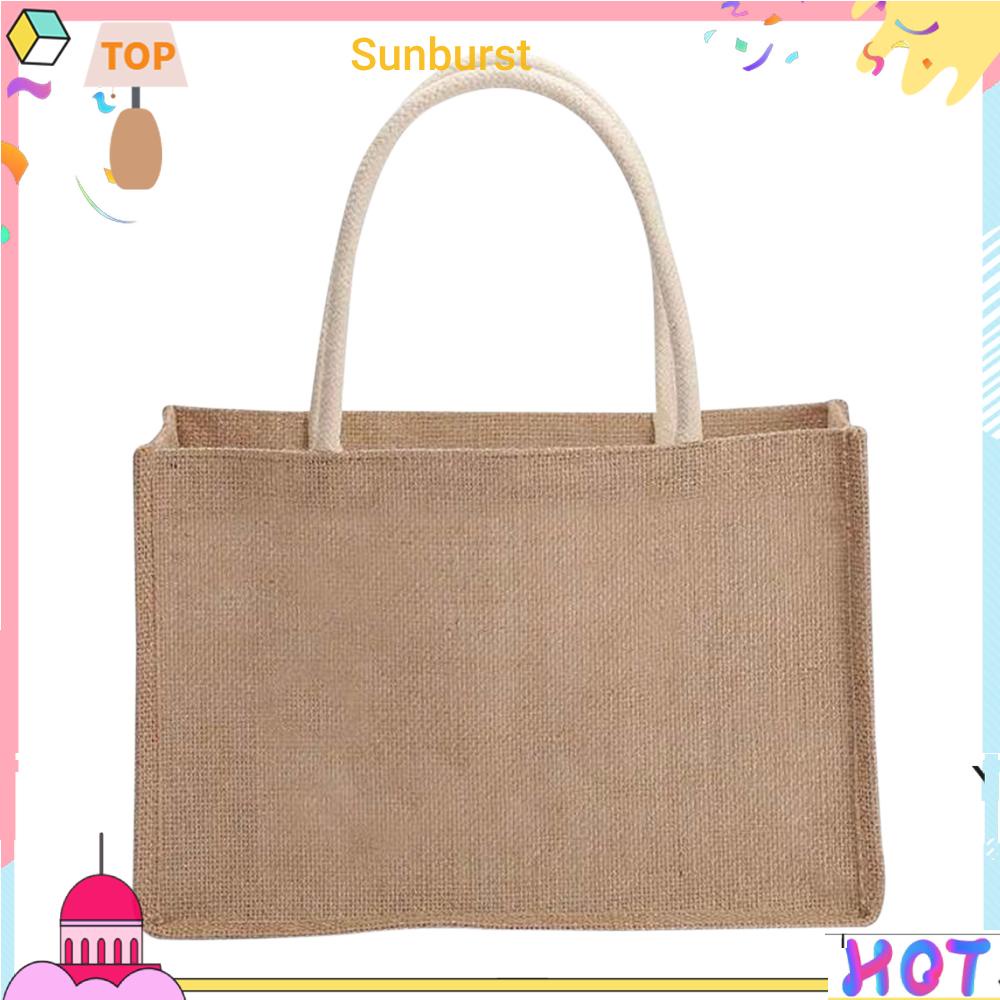 [Sunburst11.th] กระเป๋าถือ กระเป๋าช้อปปิ้ง ผ้ากระสอบ พร้อมหูหิ้ว