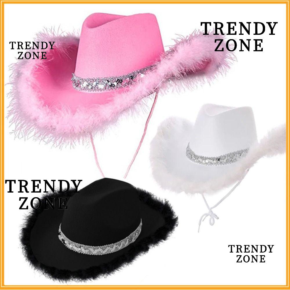 Trendyzone หมวกคาวบอย ประดับเลื่อม สไตล์คาวบอย ตลก เครื่องประดับ การแสดง ปาร์ตี้ สําหรับผู้หญิง