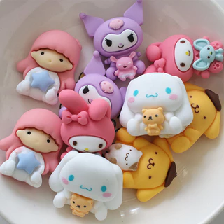 แผ่นกาวเรซิ่น รูปการ์ตูนกระต่าย และลูกสุนัข diy อุปกรณ์เสริม สําหรับตกแต่งรองเท้า