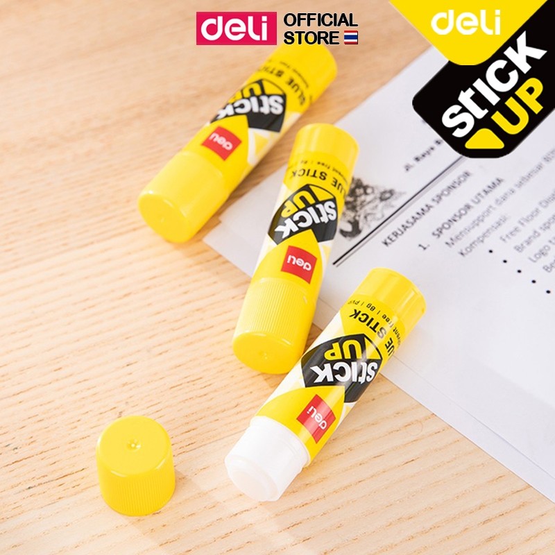 กาวแท่ง Deli กาว แห้งไว ไม่มีกลิ่นฉุน เหนียว แน่น ติดทนทาน ขนาด 8 กรัม (แพ็ค 1 แท่ง)
