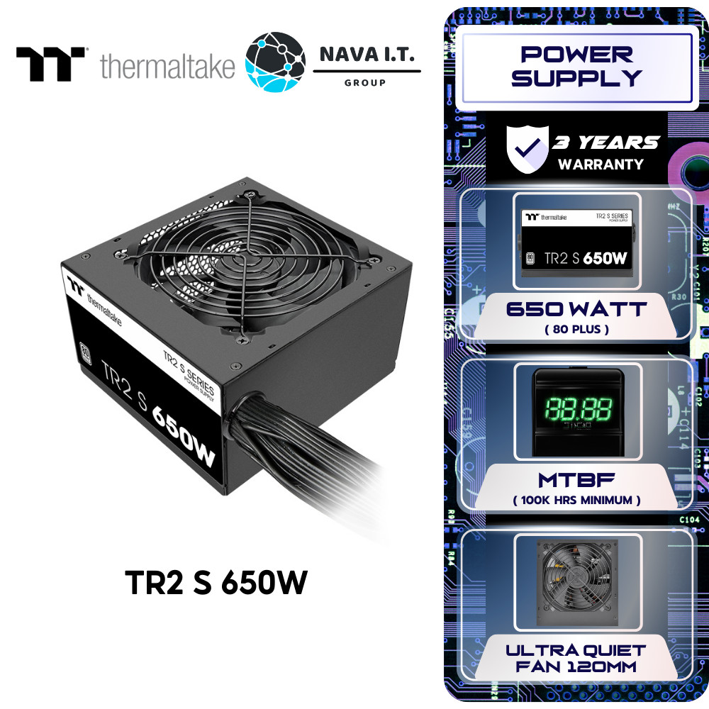 🛵มีส่งด่วน💨 THERMALTAKE PSU อุปกรณ์จ่ายไฟ TR2 S 650W 80 PLUS รับประกัน 3 ปี