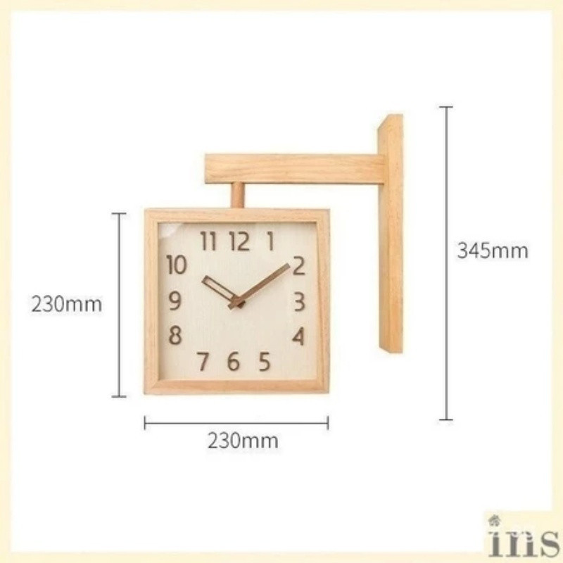 5-ดาว ขายใหม่ ญี่ปุ่นวินเทจไม้เนื้อแข็งสองด้านไม้นาฬิกาแขวนเงียบห้องนั่งเล่นบ้านมุมสองด้านนาฬิกา - รูปที่ 3