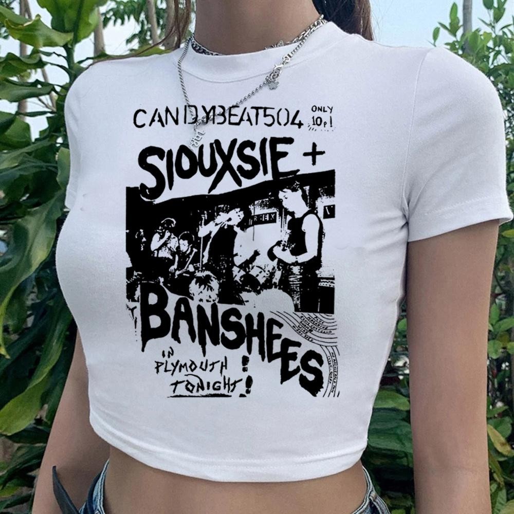 The Smiths hippie gothic Crop Top หญิง fairycore 2000s มังงะ yk2 Crop Top เสื้อยืด
