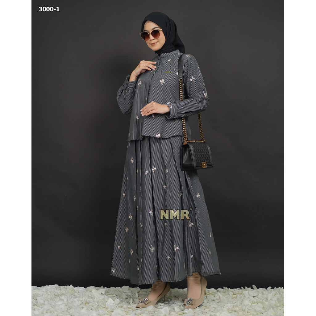 KATUN KEMEJA NMR ชุดกระโปรง + เสื้อผ้าฝ้ายลายเย็บปักถักร้อยคอปก Vol 3000